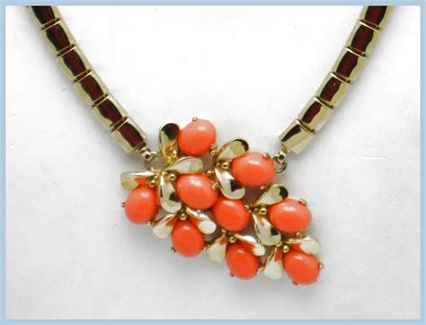 vintage fendi coral costume jewellery|Vintage Fendi Coral Cabochon Necklace Unique Retro French .